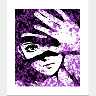 Punk Fashion Style Purple Glowing Girl Posters and Art